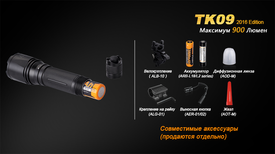 Фонарь Fenix TK09 2016