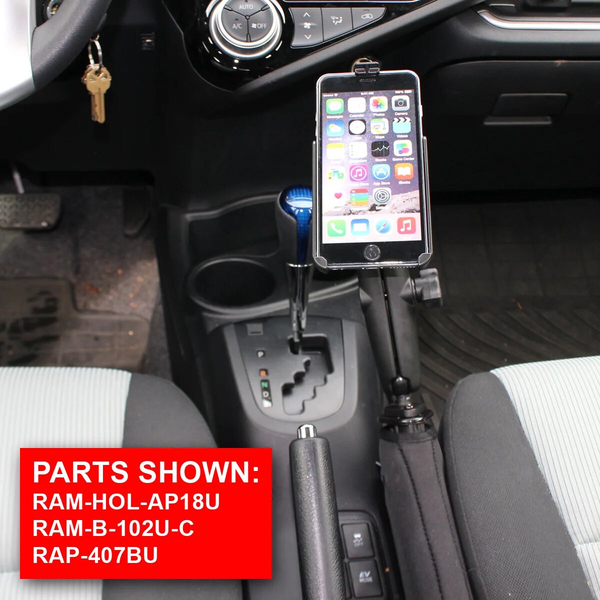 RAP-407BU универсальное автокрепление RAM подушка между сидением и центральной консолью, Ромб