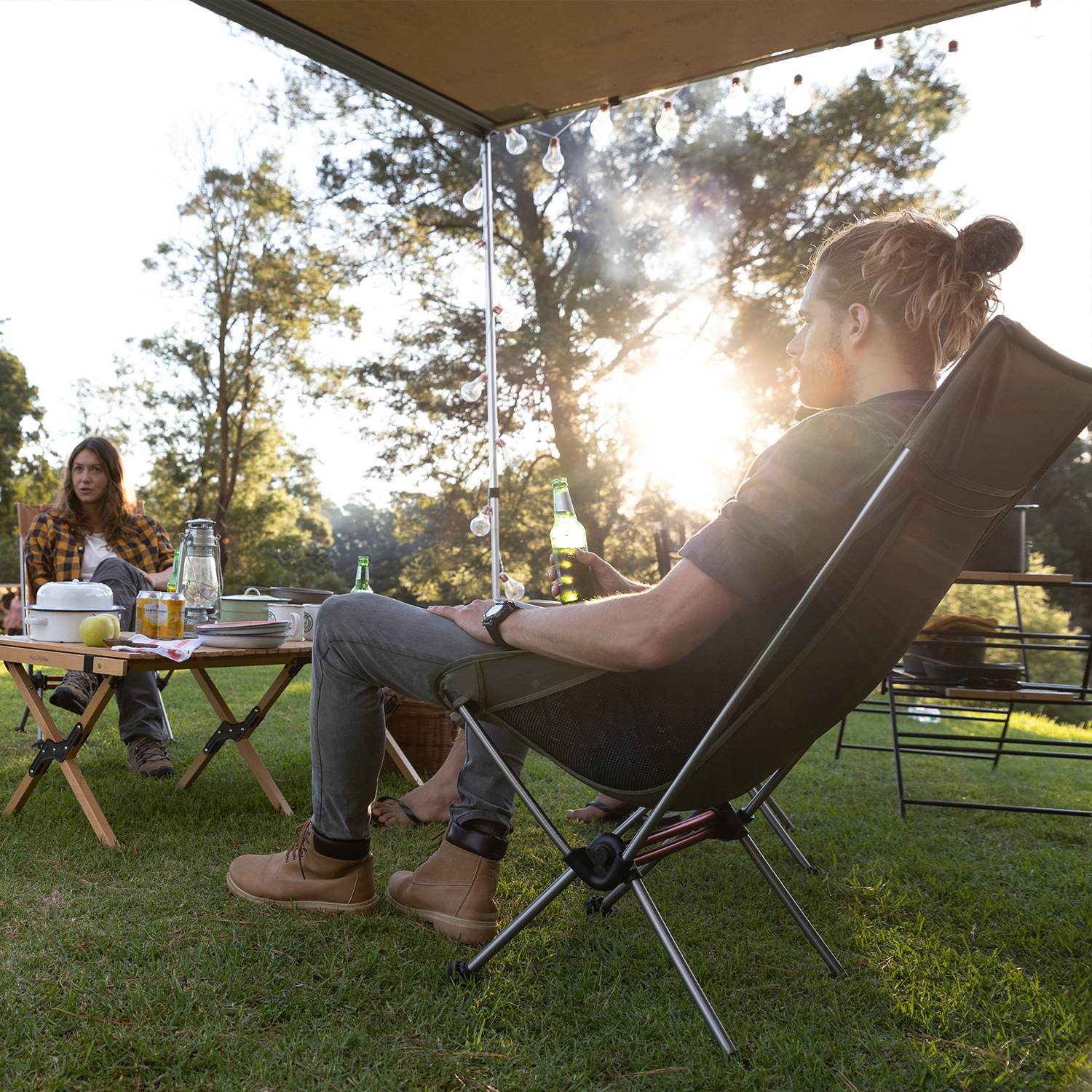 картинка Кресло туристическое Naturehike Stellaluna L01 складное, 44х46х103, до 120 кг, зеленое