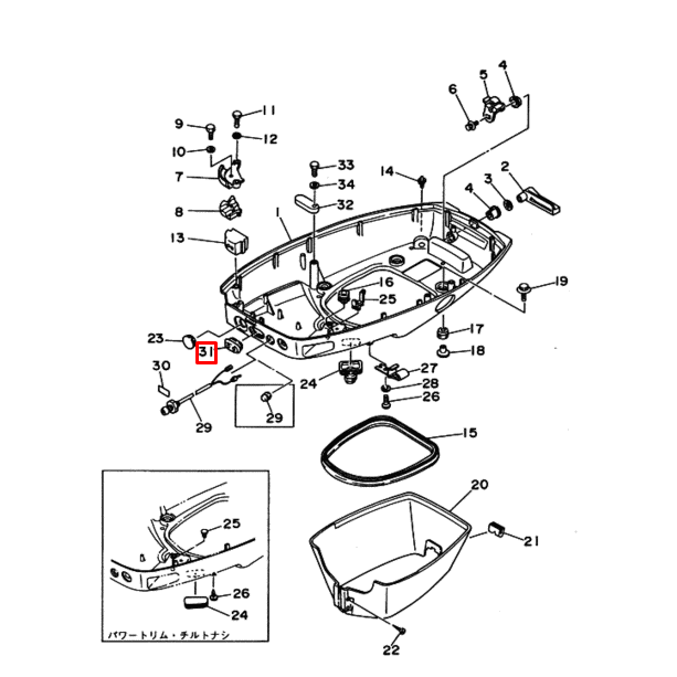 картинка Уплотнительная резинка Yamaha 40-70; F30-60