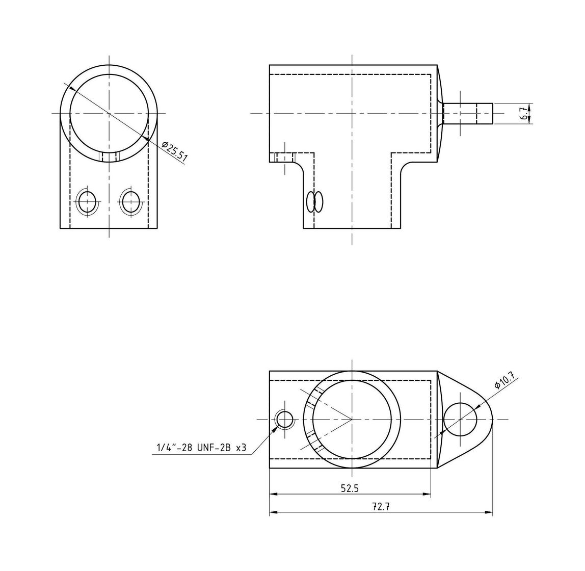 картинка Тройник леера 1" (25,4 мм), 90 град с петлей
