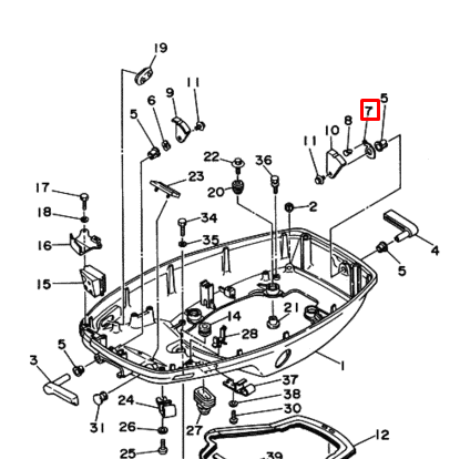 картинка Пружина крепления капота Yamaha 60-70  (6H3-42813-00)