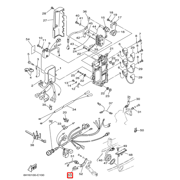 картинка Скоба пружинная Yamaha 40-140 663825550100