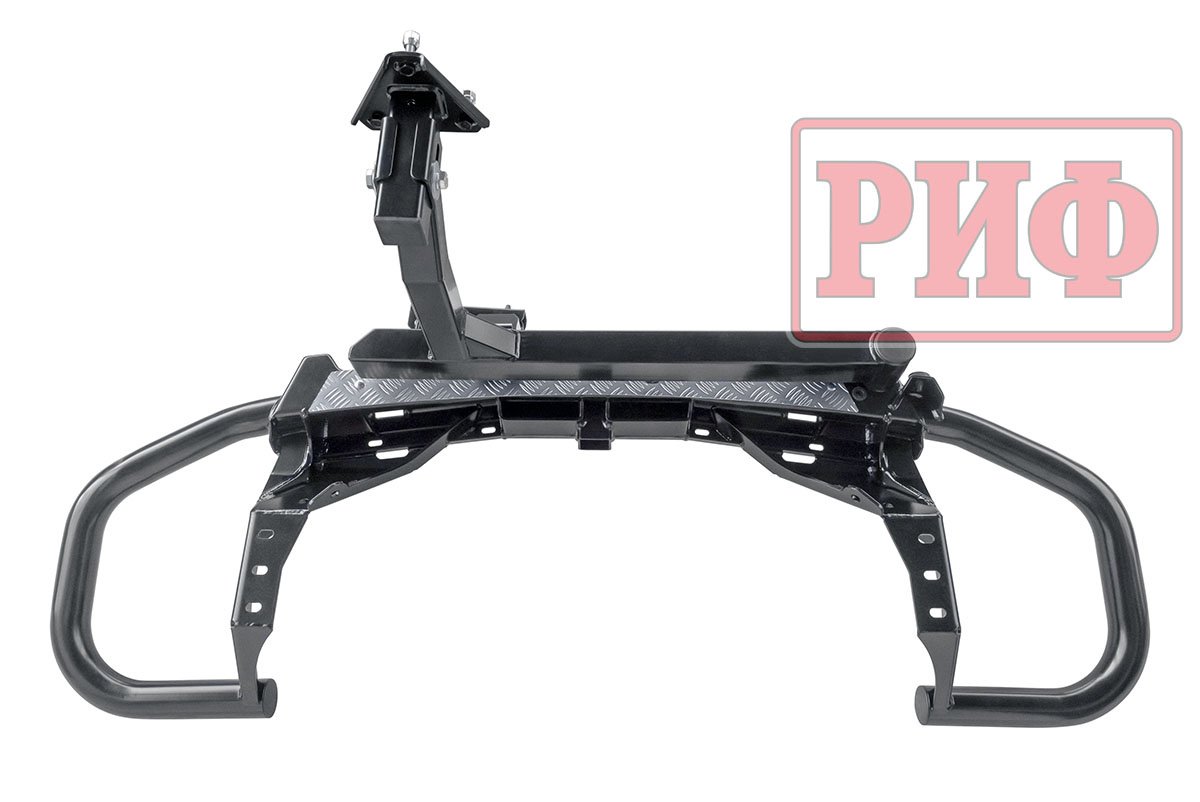 картинка Бампер задний РИФ Toyota Fortuner 2015+ c квадратом под фаркоп и калиткой