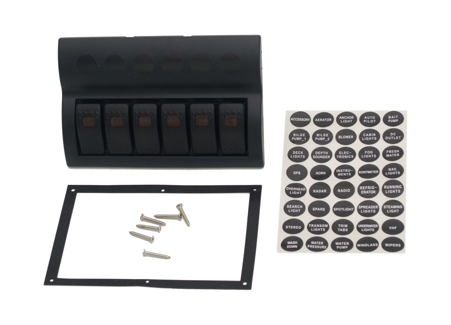 картинка Панель бортового питания 6 переключателей, предохранители