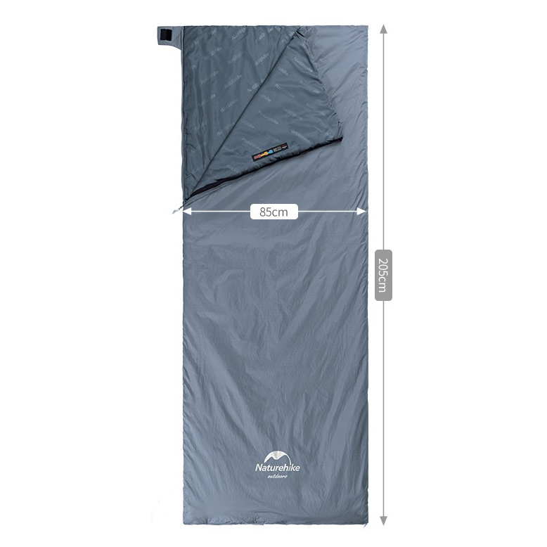 картинка Мешок спальный Naturehike LW180, 205х85 см, (ТК: +15C), серо-голубой
