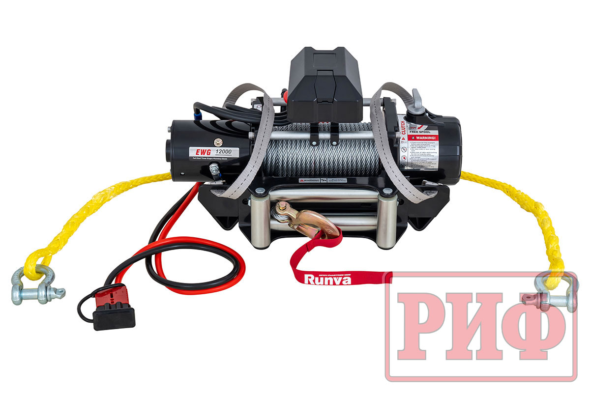картинка Лебёдка переносная 12000 РИФ c облегчённой площадкой и проводами стальной трос