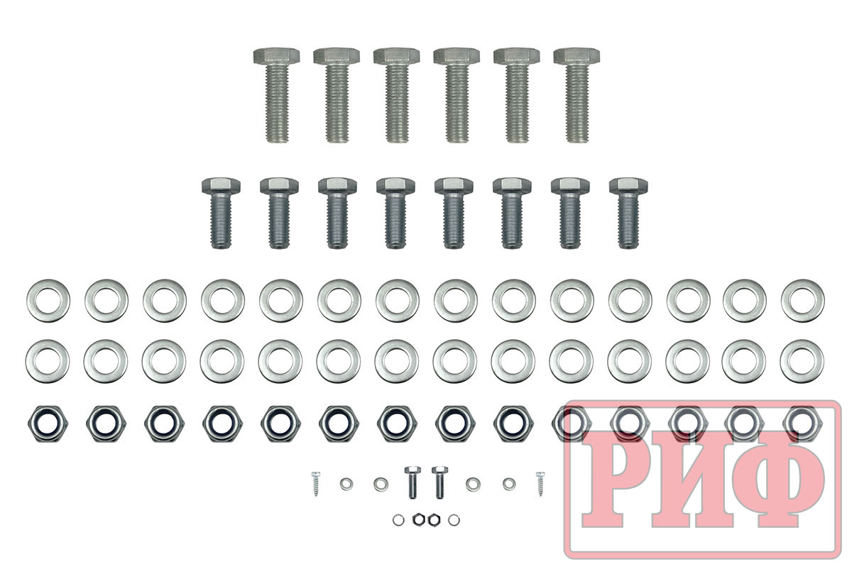 картинка Бампер задний РИФ ГАЗ Соболь с квадратом под фаркоп и калиткой (слева), лифт 50 мм