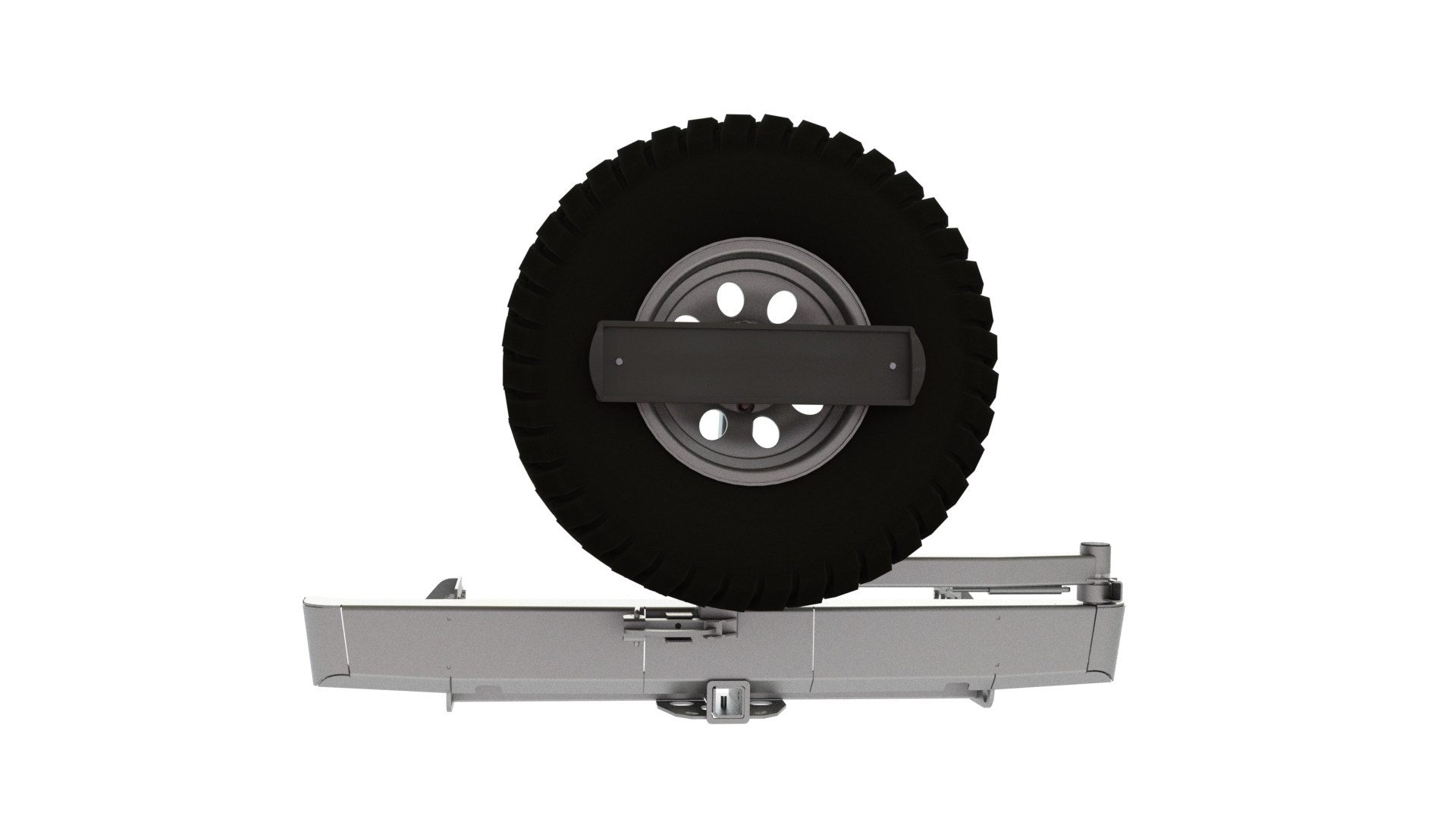картинка Бампер силовой задний Mitsubishi L200 2013-2015 (длинный кузов) квадрат, калитка центр