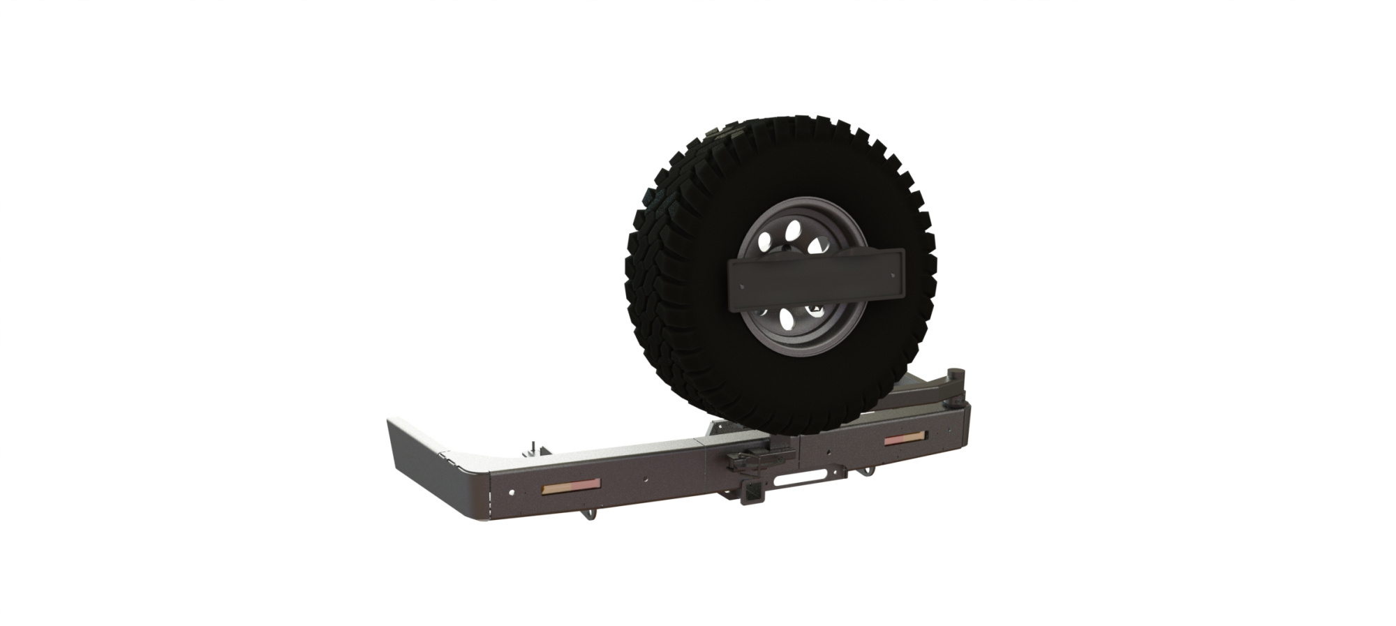 картинка Бампер силовой задний Toyota Land Cruiser Prado 150 2009-2017 квадрат, калитка центр, фонари