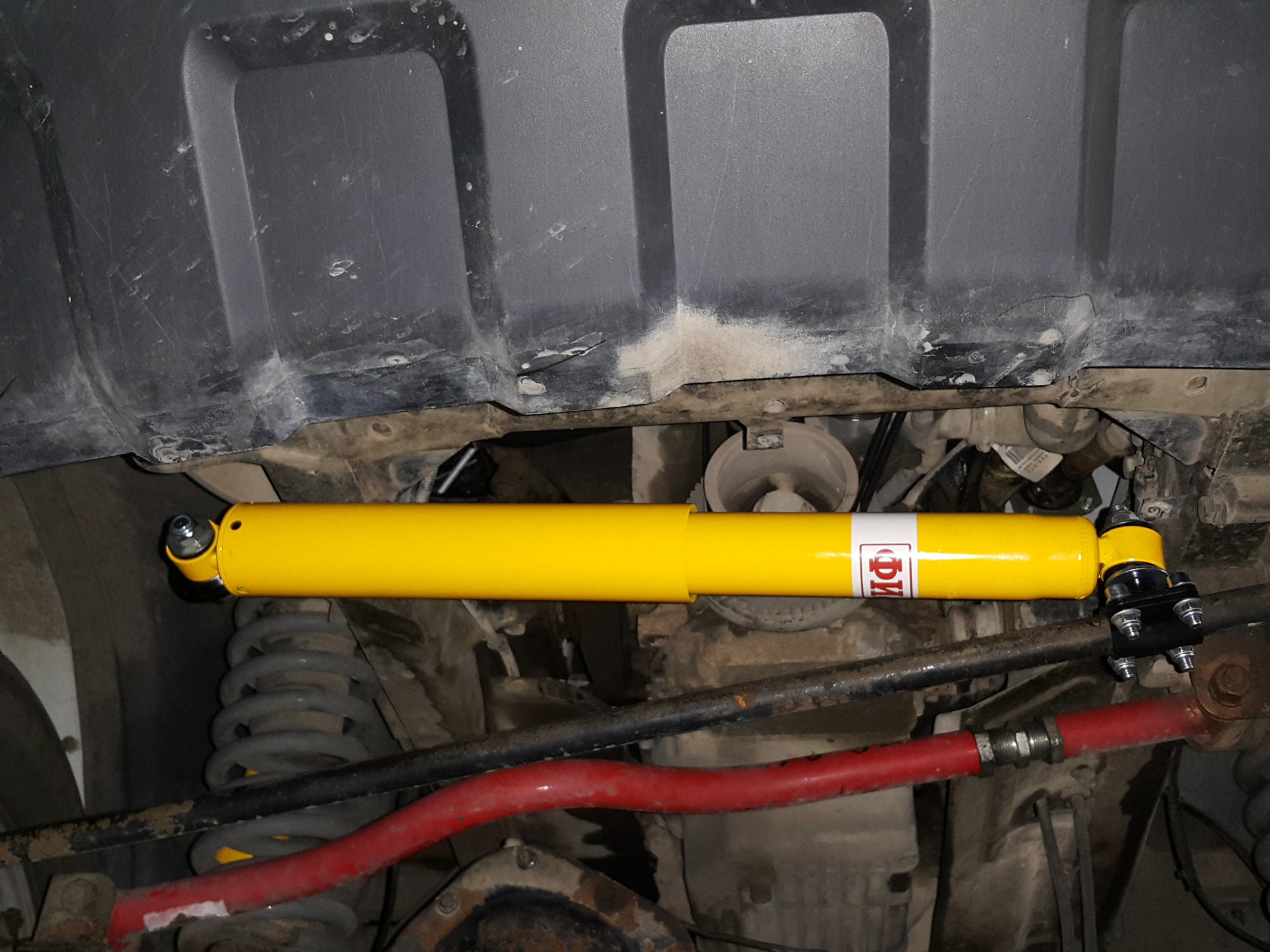 картинка Демпфер рулевой РИФ с кронштейнами для УАЗ Патриот