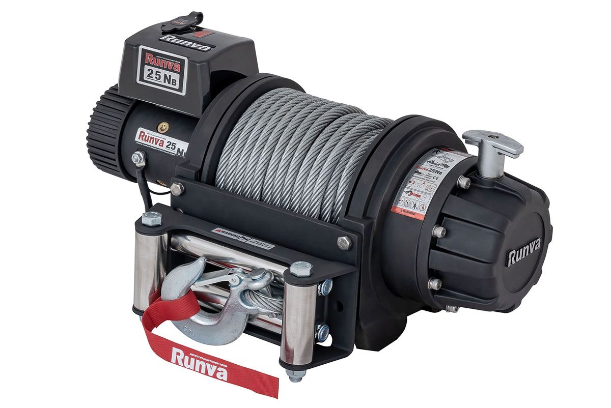 картинка Лебёдка Runva 25000 lbs 24V влагозащищенная, стальной трос