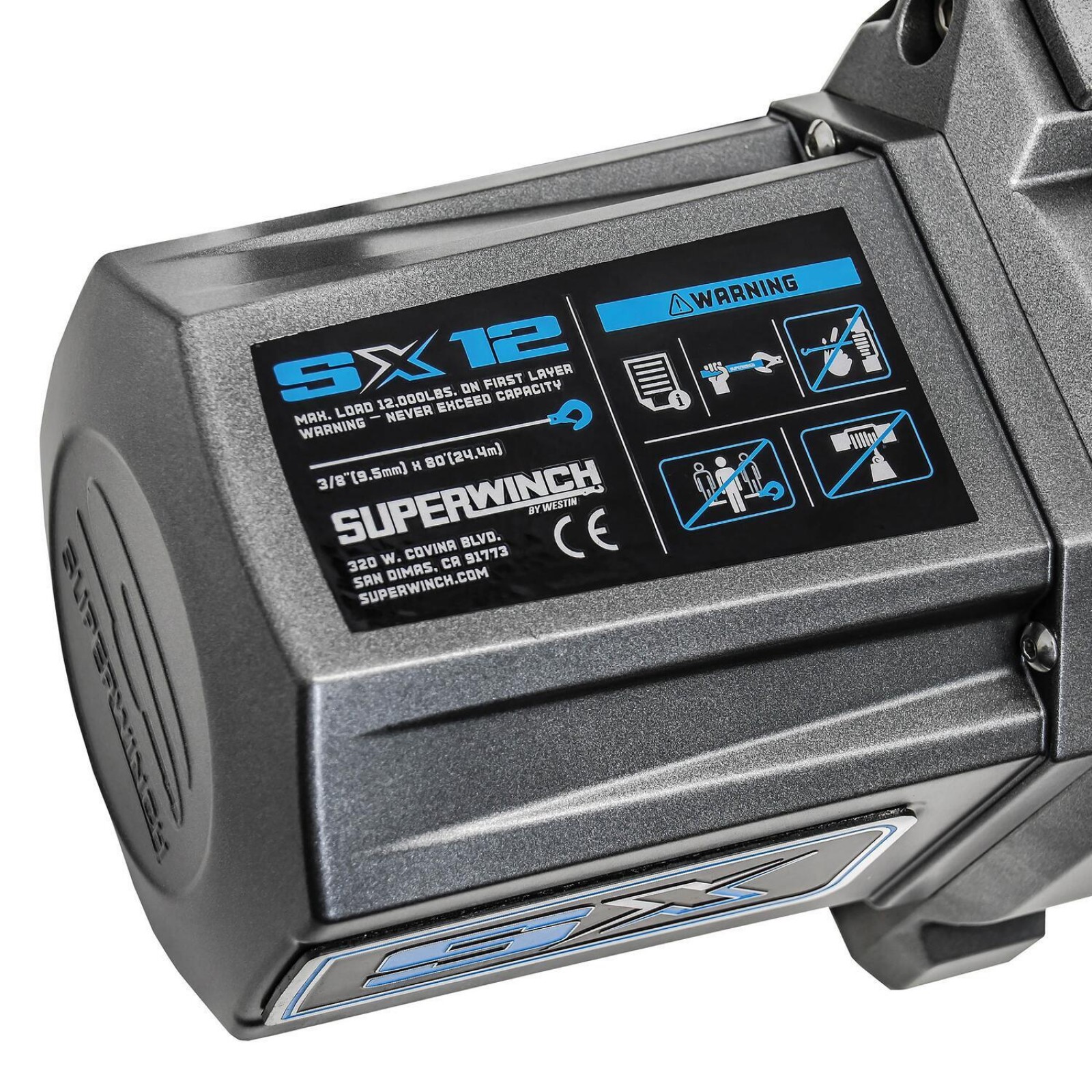 картинка Лебедка SUPERWINCH SX12SR 12В черная с синтетическим тросом