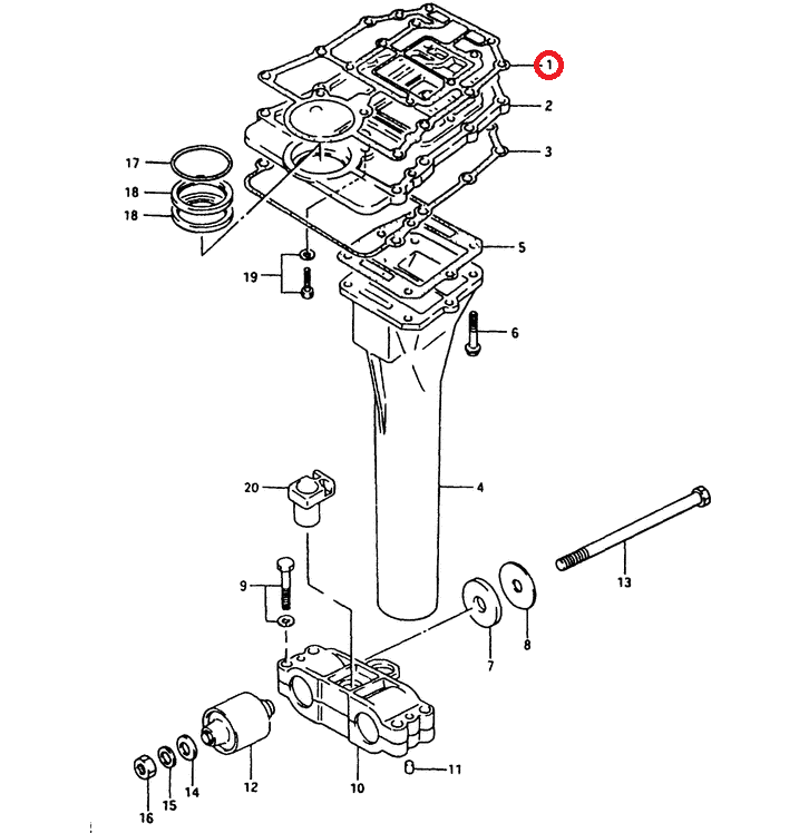 картинка Прокладка под блок Suzuki DT40 (88-98) (Omax)