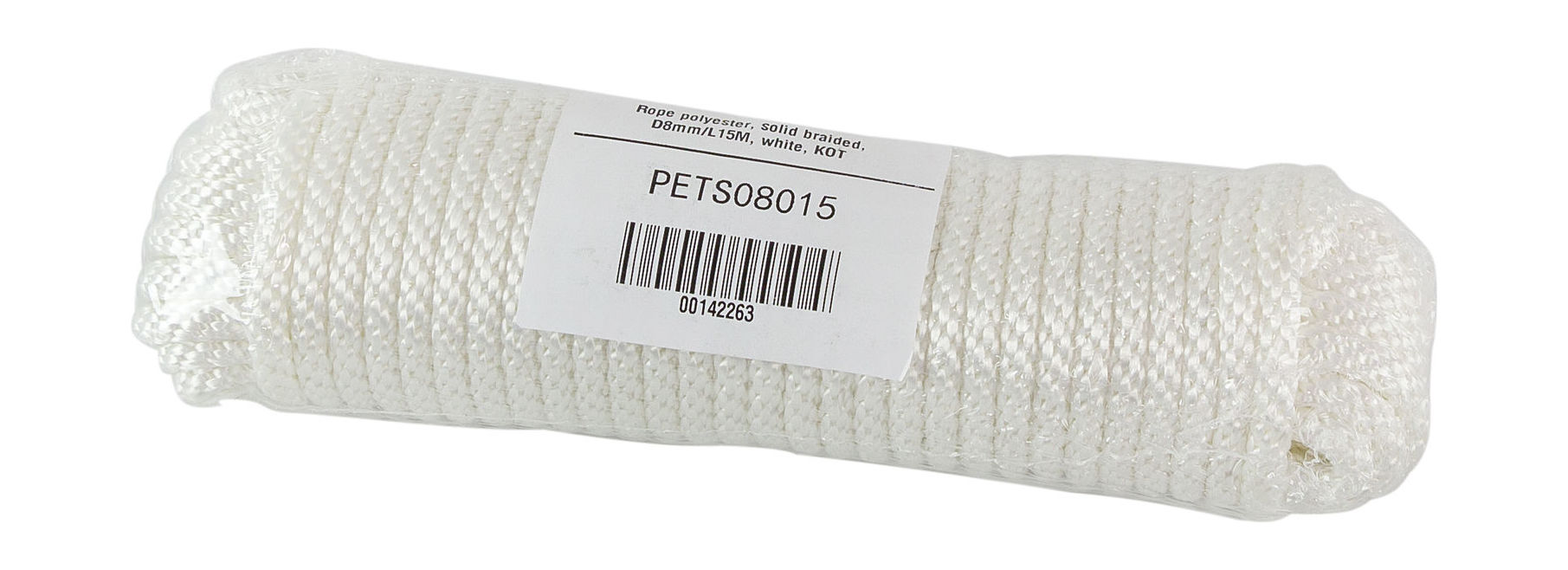 картинка Веревка сплошного плетения d8мм, L15м, белый, Marine Rocket