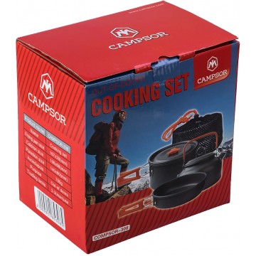 картинка Набор посуды HELIOS 3-4 персоны. С чайником. Анодированный алюминий