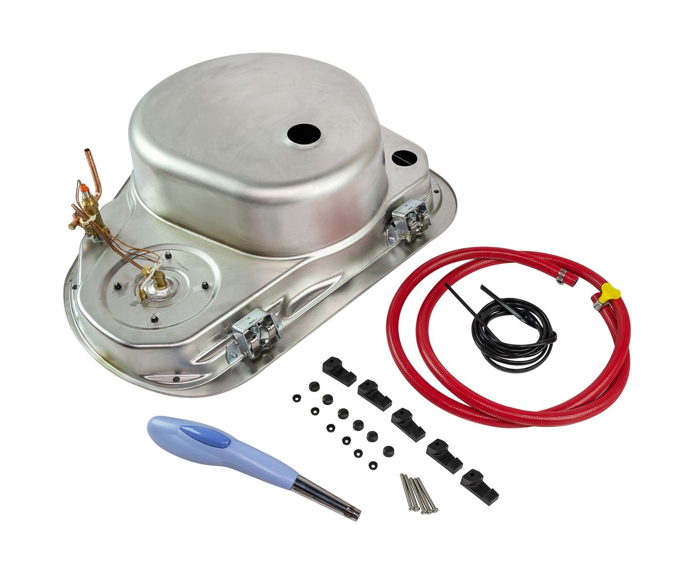 картинка Плита газовая с мойкой правой, стеклянная крышка, Marine Rocket