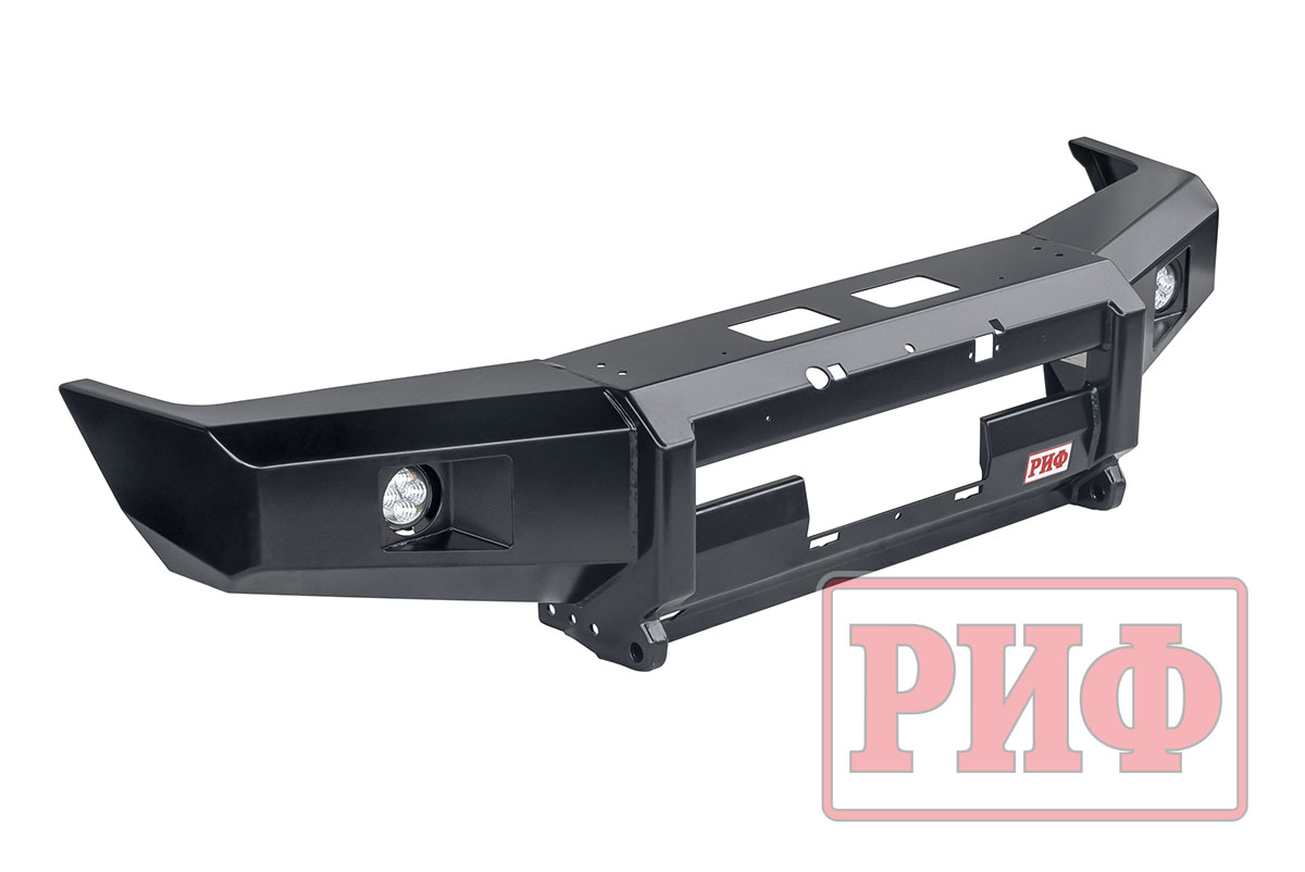 картинка Бампер РИФ передний Toyota Land Cruiser 76/78 2007+ c доп. фарами, под штатную лебедку 