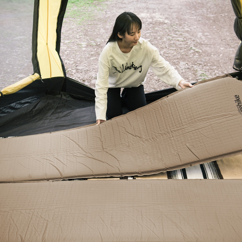 картинка Коврик самонадувной туристический Naturehike D03 Beige, 6927595793206