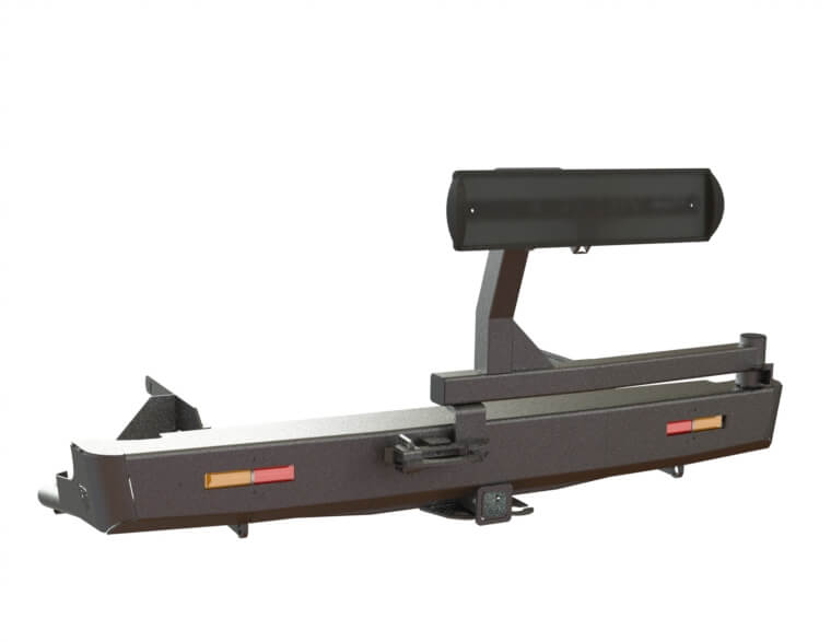 картинка Бампер силовой задний Toyota Hilux 1997-2004 квадрат, калитка центр, фонари