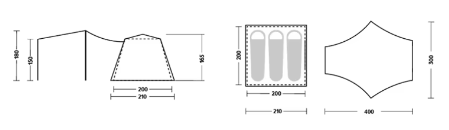 картинка Палатка Naturehike Ango 3-местная, быстросборная, серая