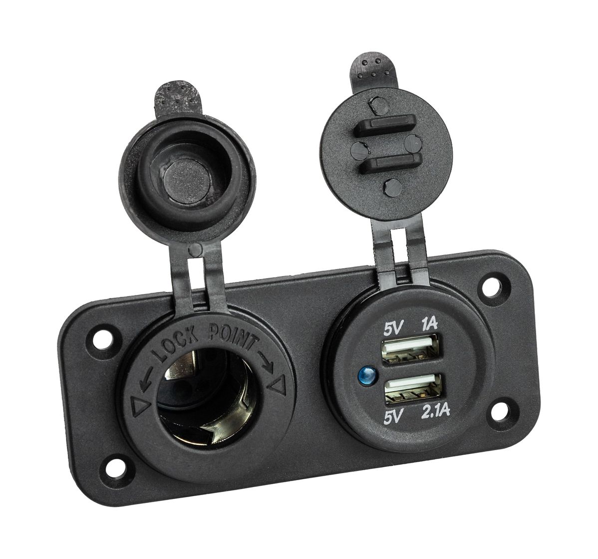 картинка Панель с USB-разъемом 5в 2.1А и прикуривателем