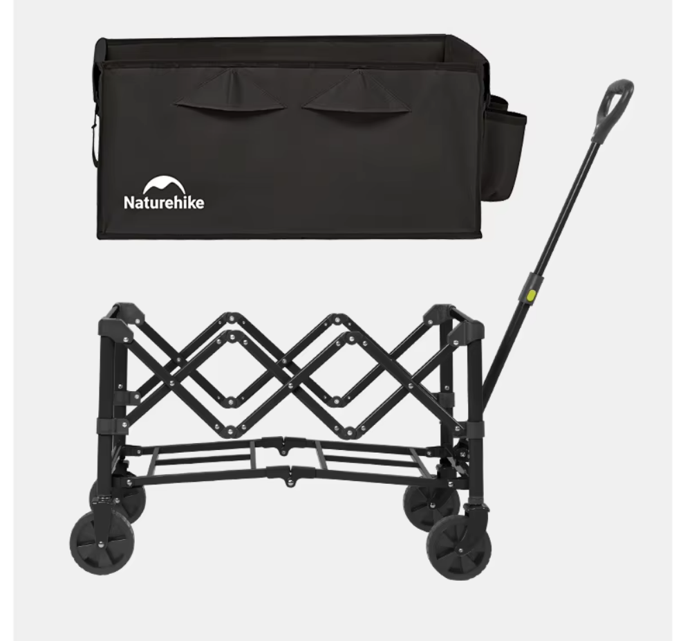 картинка Тележка туристическая Naturehike Light 80х43х90 см, 110 л, черная