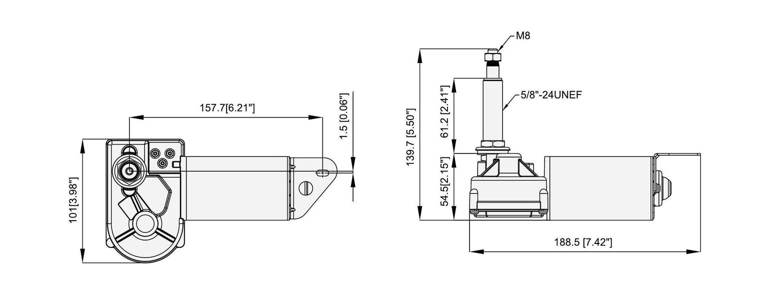 картинка Электропривод стеклоочистителя 12 В (ось 2 1/3"), усиленный