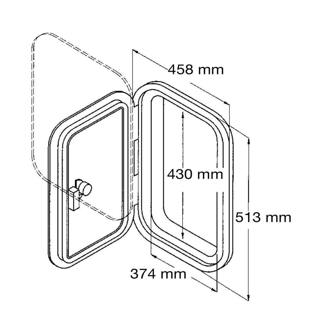 картинка Люк смотровой 458 х 513 мм, черный
