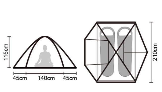 картинка Палатка Naturehike Cloud River, 2-местная, коричневая