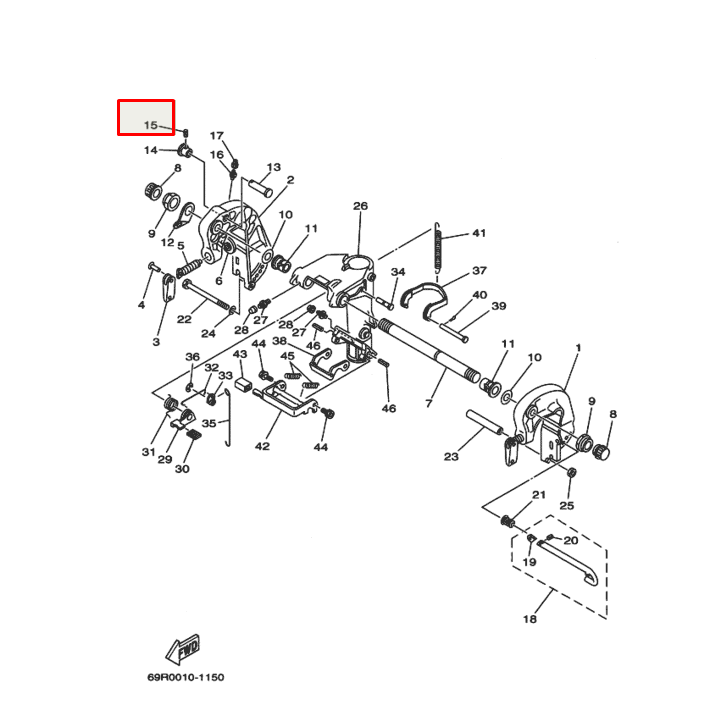Штифт подвески Yamaha 25-30, 40X (91690-30016)