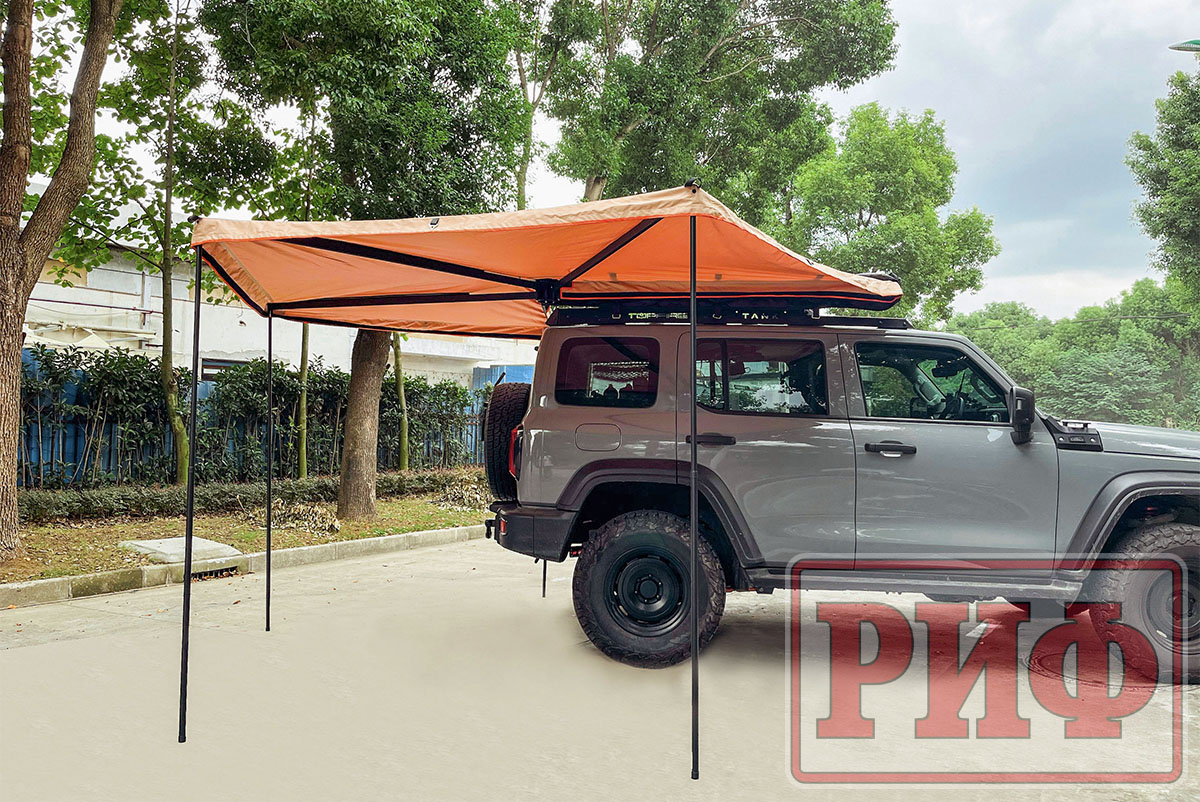 картинка Маркиза автомобильная РИФ веерная, безопорная 2,0х2,0 м (правая)