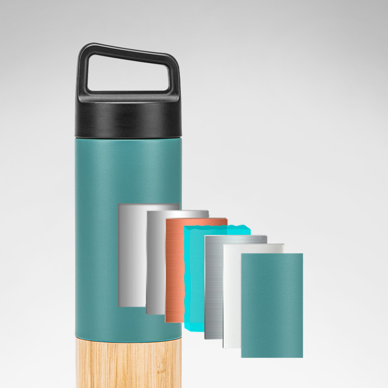 картинка Термос Naturehike NH20SJ035 530мл, голубой, бамбуковый, 6927595763391