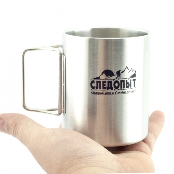 картинка Термокружка СЛЕДОПЫТ с крышкой, складные ручки, 280 мл