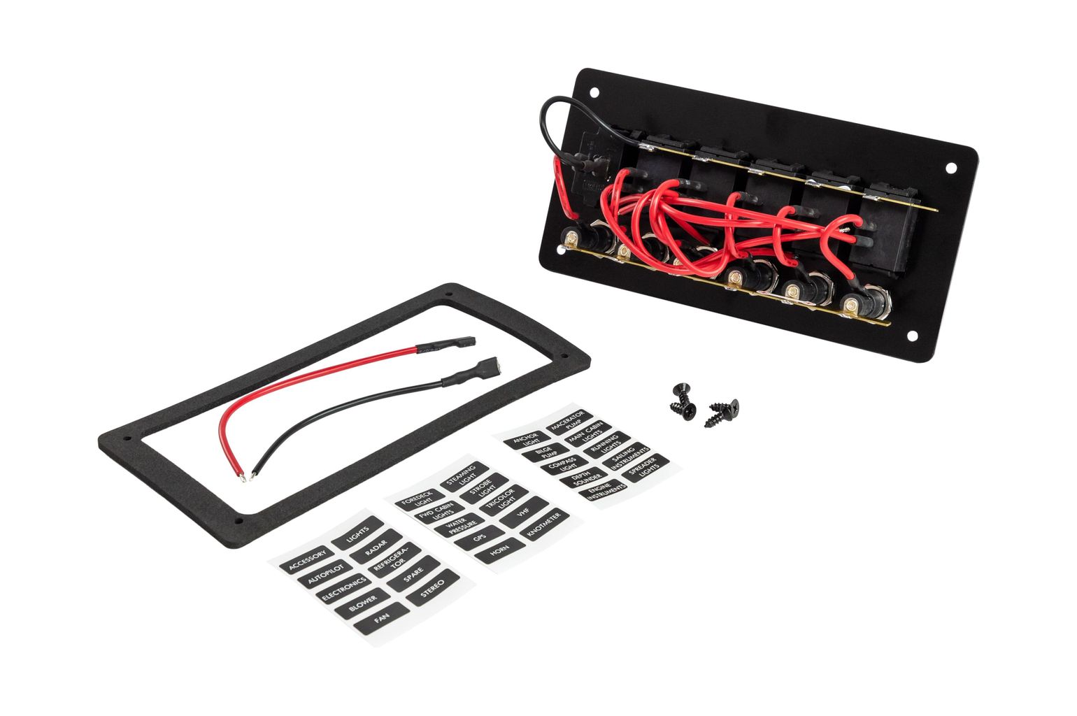 картинка Панель бортового питания 5 переключателей, USB зарядка, индикация, автоматы