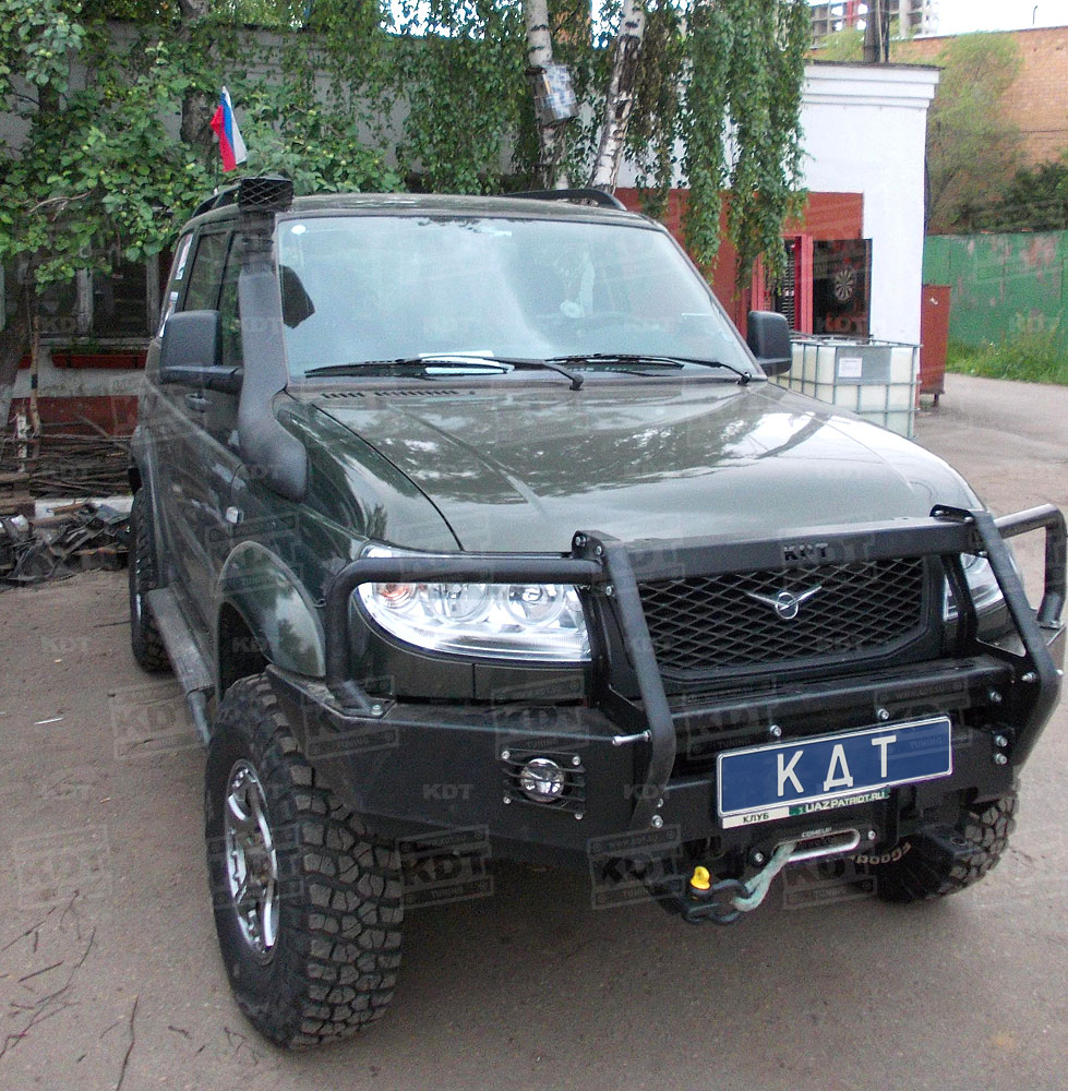 картинка Бампер передний KDTбез кенгурина с местами под штатные противотуманные фары для УАЗ Патриот