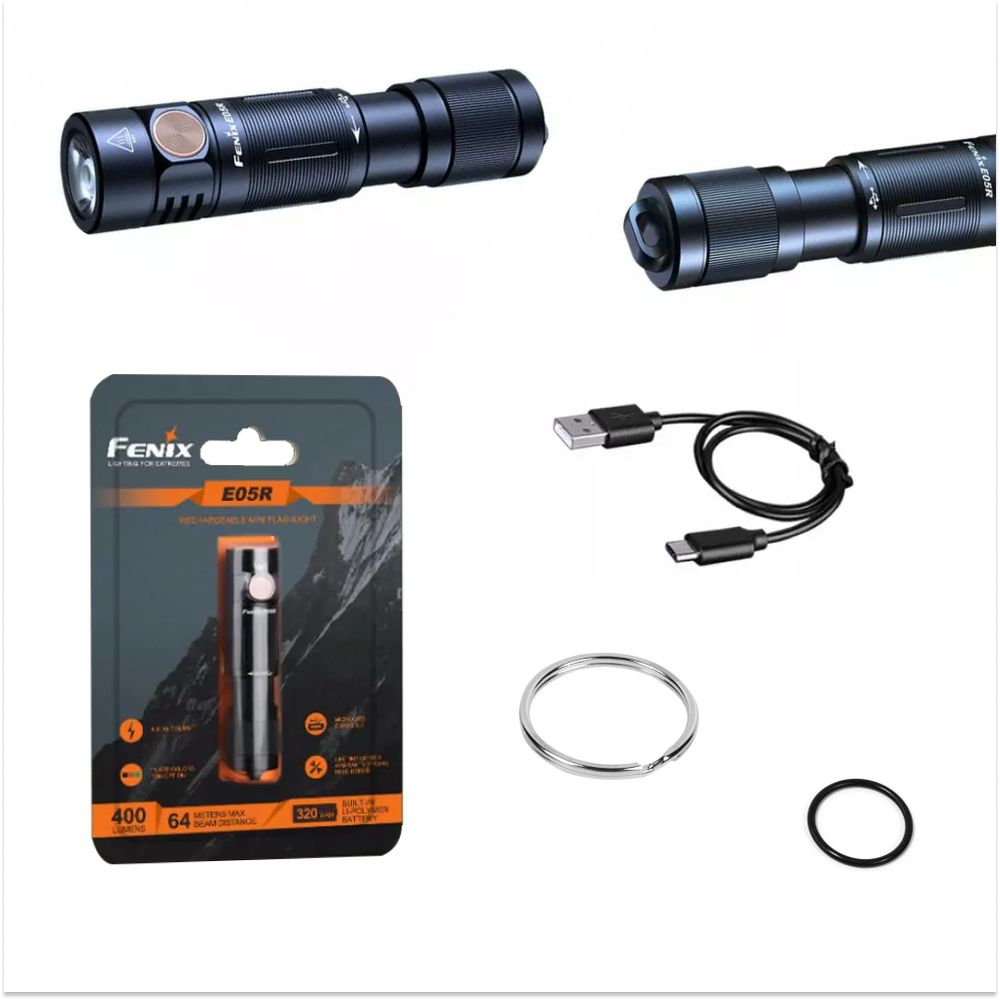 картинка Фонарь Fenix E05R черный, E05RBL