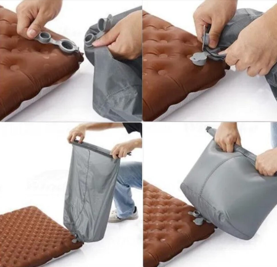 картинка Коврик надувной Naturehike 196х64х7 см, серебристый карбон