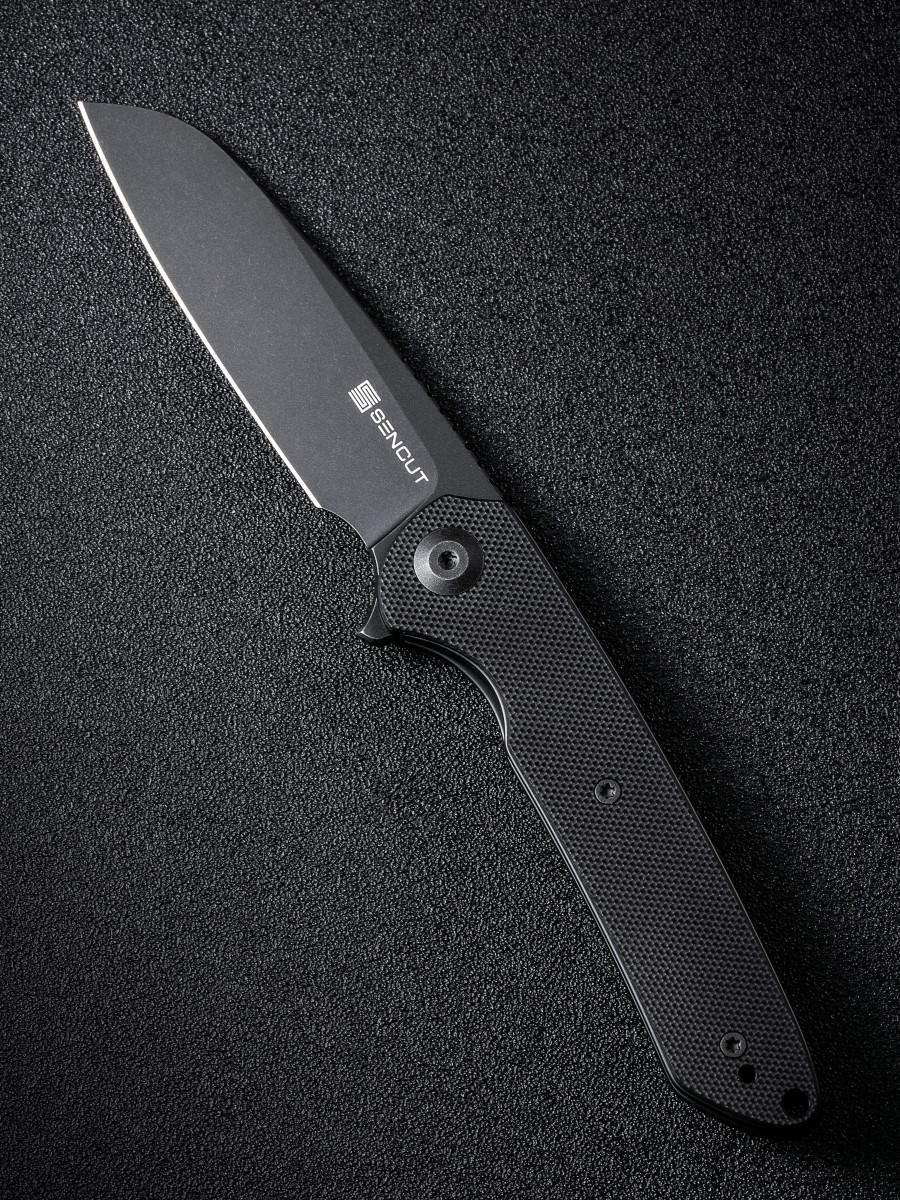 картинка Складной нож SENCUT Kyril 9Cr18MoV Steel Black Stonewashed Handle G10 Black
