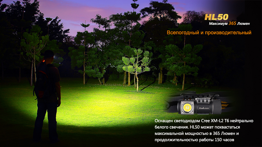 картинка Налобный фонарь Fenix HL50 Cree XM-L2 (Т6)