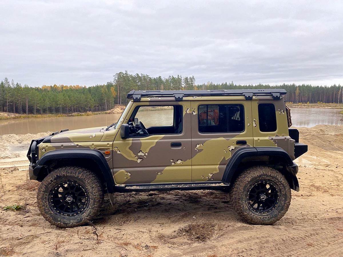 картинка Багажник Suzuki Jimny 5 дверей алюминиевый с местами под встроенную оптику