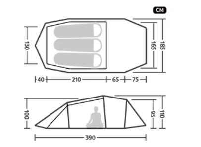 картинка Палатка Naturehike Opalus Si 3-местная, алюминиевый каркас, зеленая