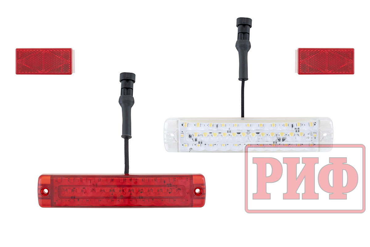 картинка Бампер задний РИФ УАЗ Хантер с фонарями боди 65мм