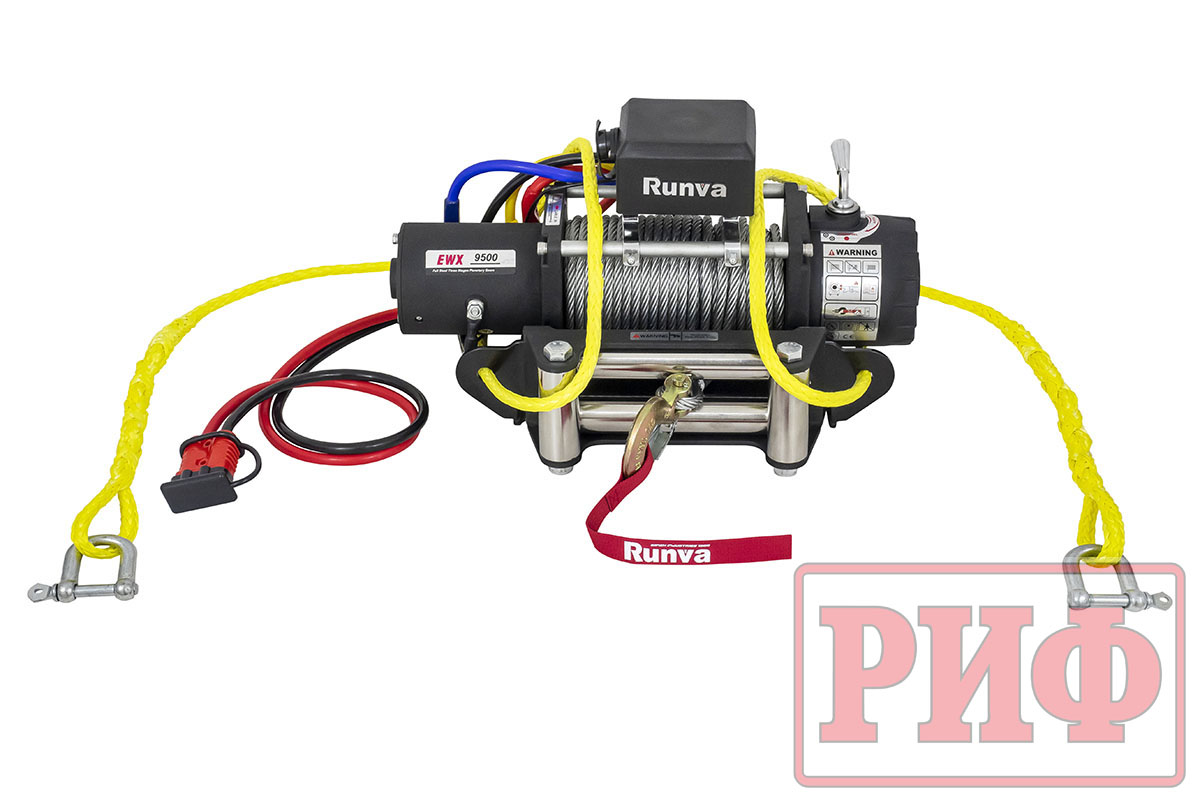 картинка Переносная лебедка РИФ 9500S c квадратом для фаркопа, сталь (облегченная)