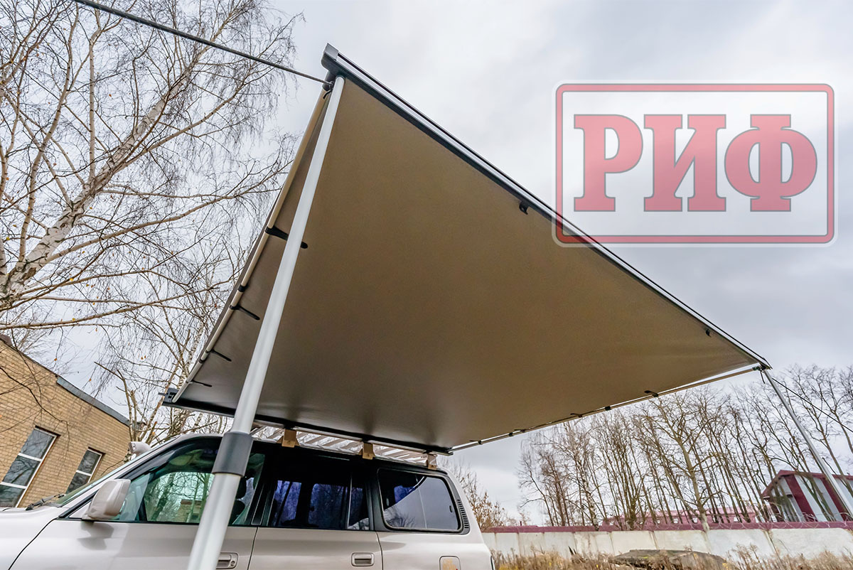 картинка Маркиза автомобильная РИФ 2,13х2,5 м полуавтомат (винил) темно-серая