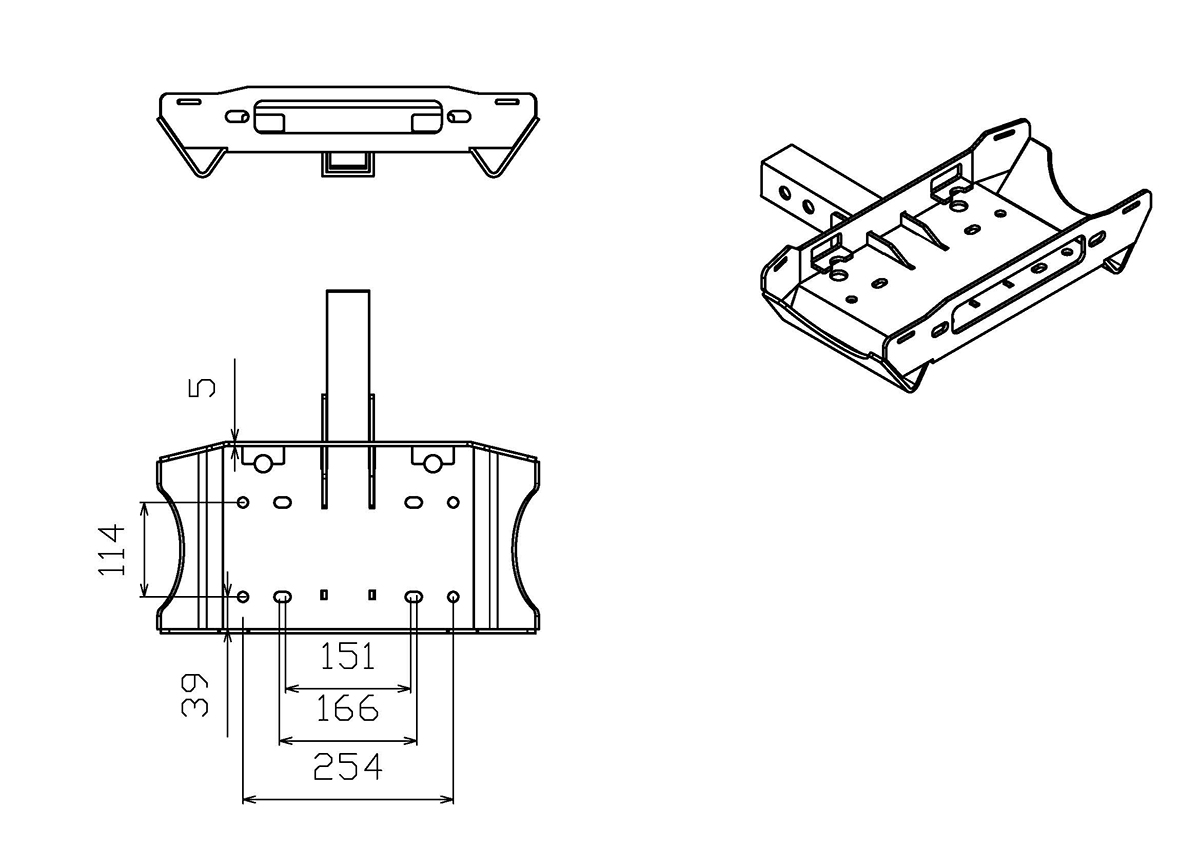 картинка Площадка съёмная для переносной лебёдки под квадрат, облегчённая, с ручками РИФ