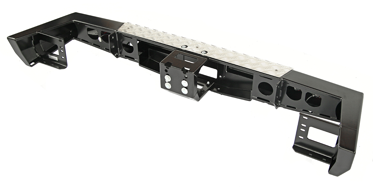 картинка Бампер задний РИФ УАЗ Патриот 2015+ с площадкой под лебедку и фонарями лифт