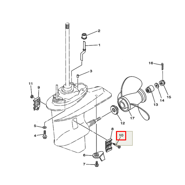 картинка Винт решетки водозабора Yamaha 30 (YUELANG)