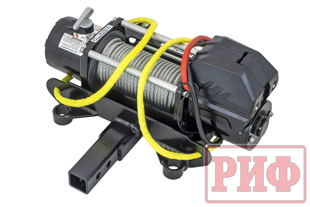 картинка Переносная лебедка РИФ 9000U c квадратом для фаркопа, сталь (облегченная)