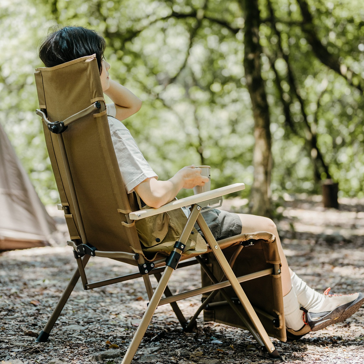 картинка Кресло туристическое Naturehike Nightfall T08 складное, до 110 кг, коричневое